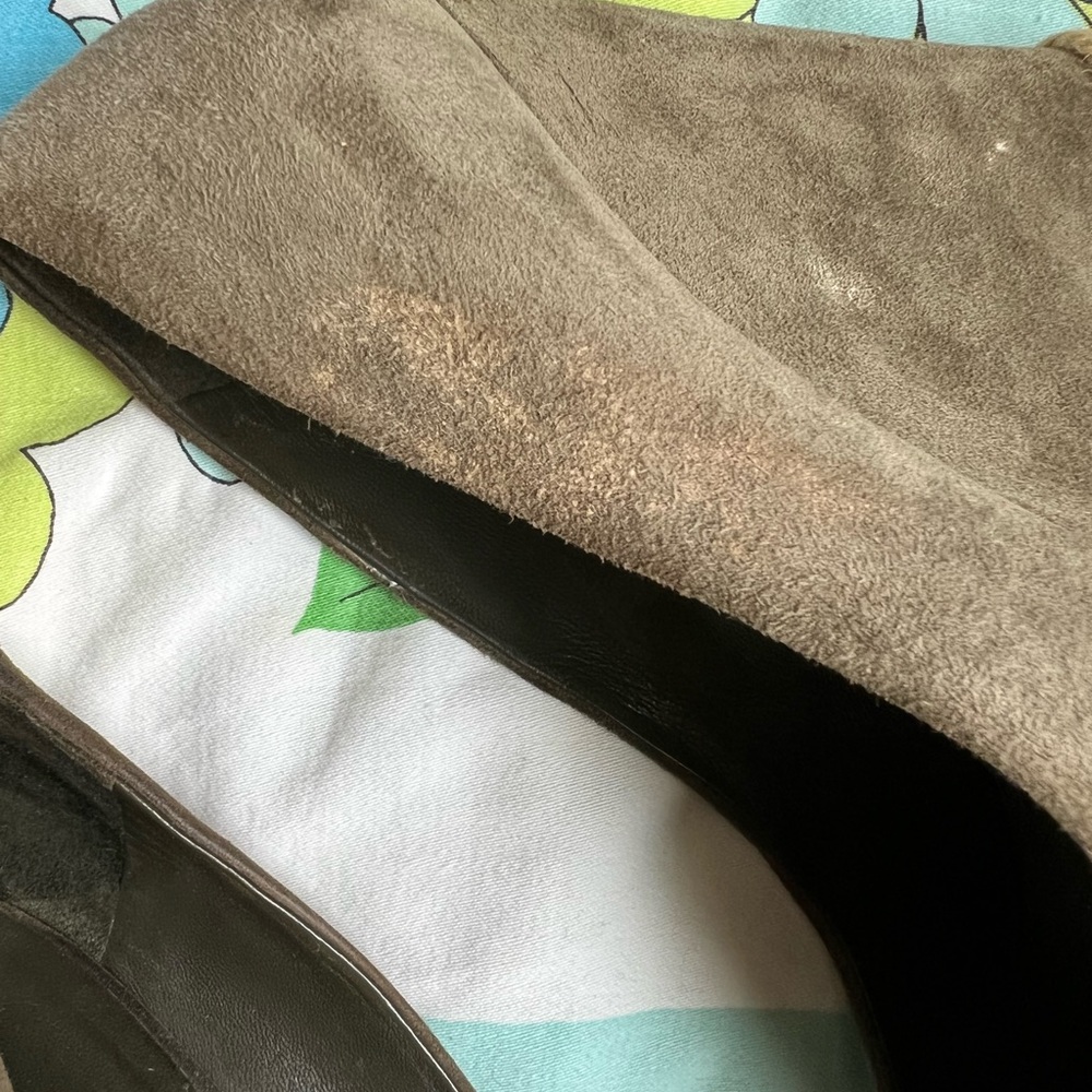 Gucci Olive Suede Wedge Espadrille Heels 38 - Picture 8 of 11
